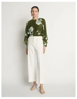 Veronika Maine Stamp Floral Georgette Blouse