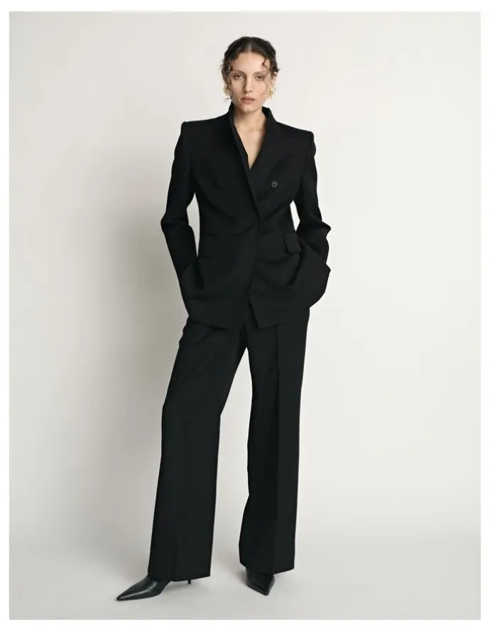 Veronika Maine Wool Double Breasted Blazer