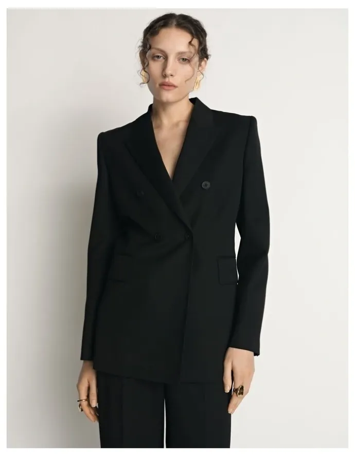 Veronika Maine Wool Double Breasted Blazer