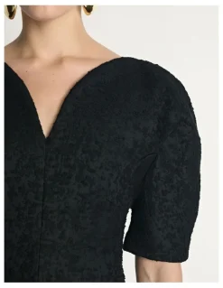 Veronika Maine Boucle Tuck Sleeve Dress