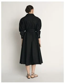Veronika Maine Cotton Tie Belt Shirtdress
