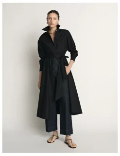 Veronika Maine Cotton Tie Belt Shirtdress