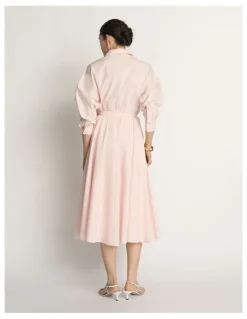 Veronika Maine Cotton Tie Belt Shirtdress
