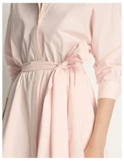 Veronika Maine Cotton Tie Belt Shirtdress