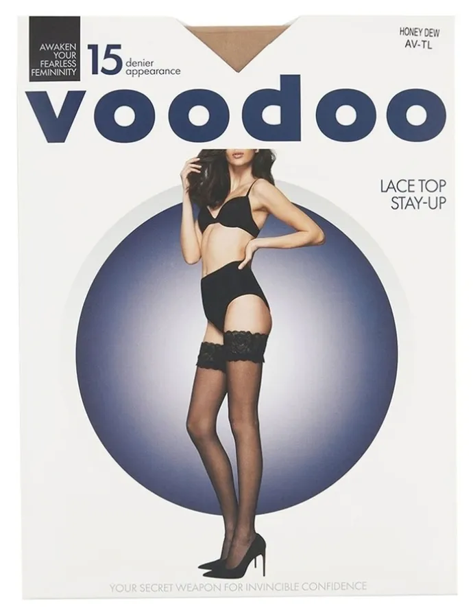 Voodoo Lace Top Stay Up Stockings Honey Dew in Beige