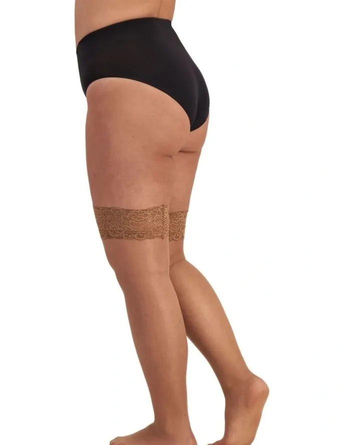 Voodoo Lace Top Stay Up Stockings Honey Dew in Beige