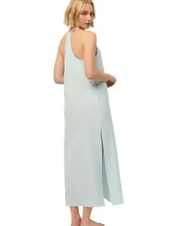 Wanderluxe Sleepwear Bella Long Slip Dress Camisole in Mint
