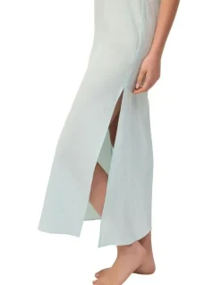 Wanderluxe Sleepwear Bella Long Slip Dress Camisole in Mint