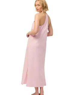 Wanderluxe Sleepwear Dolce Long Slip Dress Camisiole in Pale Pink