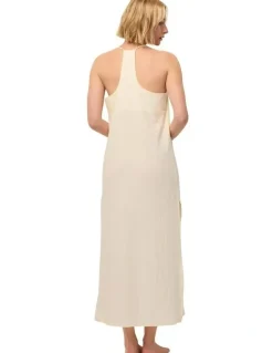 Wanderluxe Sleepwear Limoncello Long Slip Dress Camisiole in Lemon