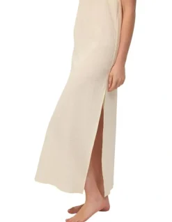 Wanderluxe Sleepwear Limoncello Long Slip Dress Camisiole in Lemon