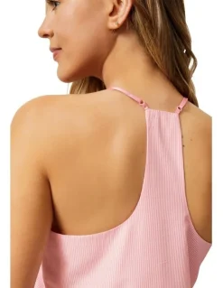 Wanderluxe Sleepwear Peony Sunsets Camisole Slip Dress in Pink