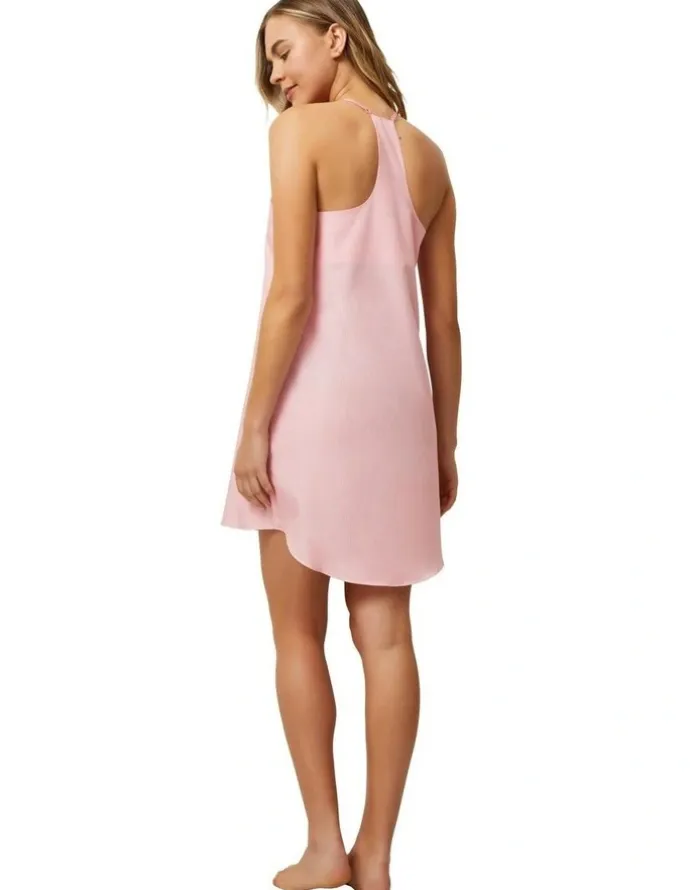 Wanderluxe Sleepwear Peony Sunsets Camisole Slip Dress in Pink