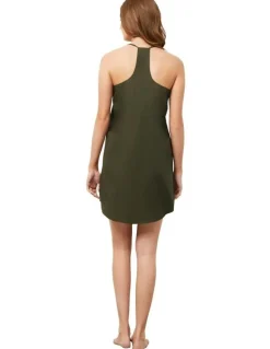Wanderluxe Sleepwear The Fern Camisole Slip Dress in Green