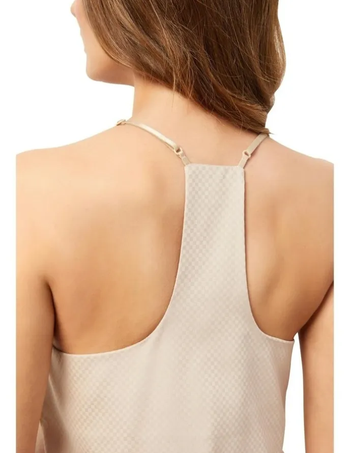 Wanderluxe Sleepwear The Sienna Camisole Slip Dress in Beige