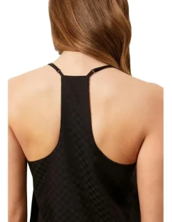 Wanderluxe Sleepwear The Ash Camisole Boxer Set in Black