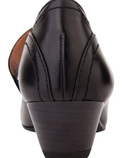 Wide Steps Appeal Heeled Shoes in Black Glove