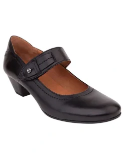 Wide Steps Appeal Heeled Shoes in Black Glove