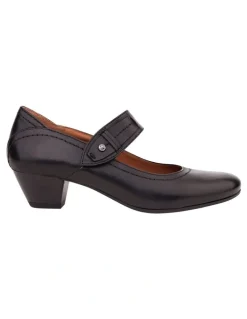 Wide Steps Appeal Heeled Shoes in Black Glove