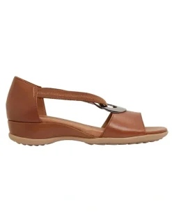 Wide Steps Caroline Mid Brown Glove Sandals