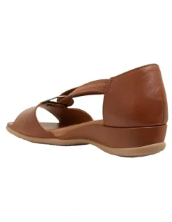 Wide Steps Caroline Mid Brown Glove Sandals