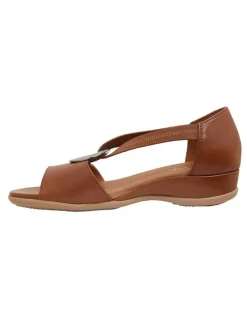 Wide Steps Caroline Mid Brown Glove Sandals