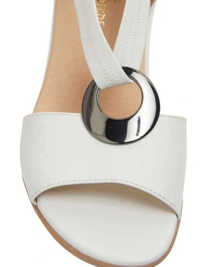 Wide Steps Caroline White Glove Sandals