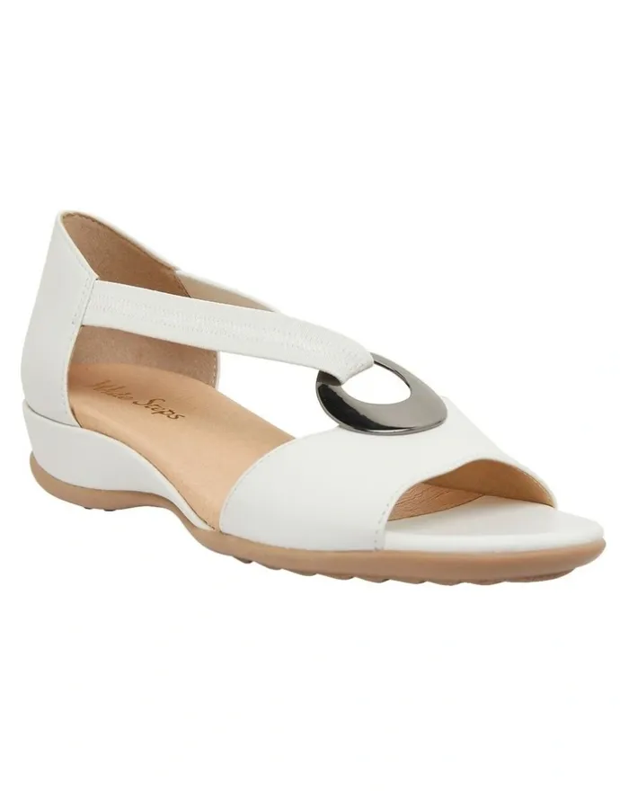 Wide Steps Caroline White Glove Sandals