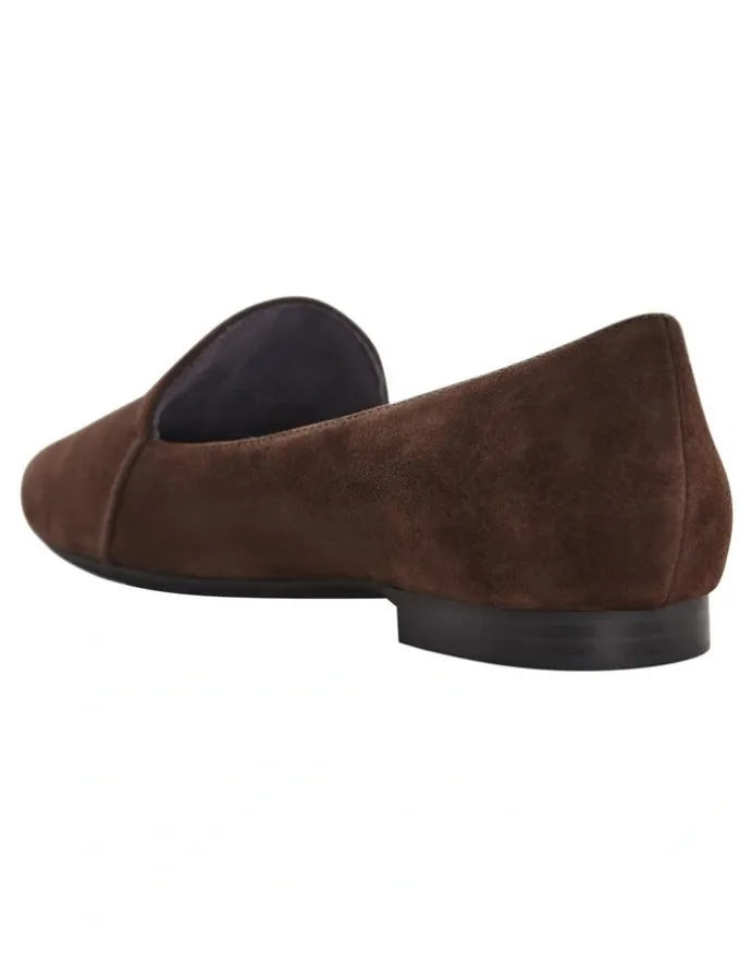Wide Steps Castle Flat Shoes in Chocolate Suede
