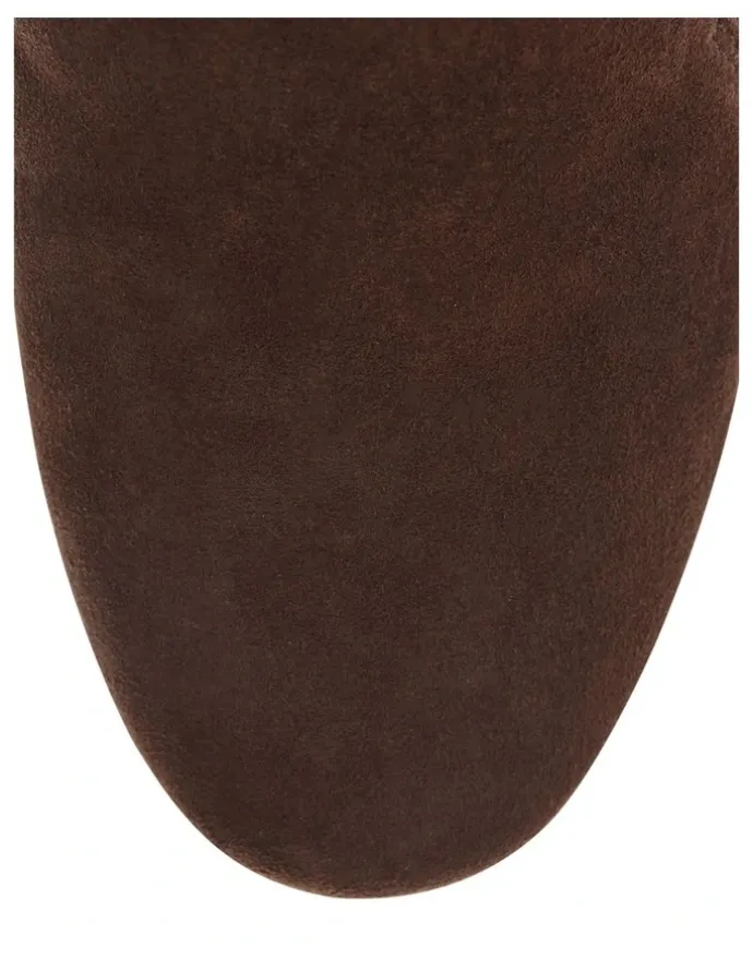 Wide Steps Castle Flat Shoes in Chocolate Suede