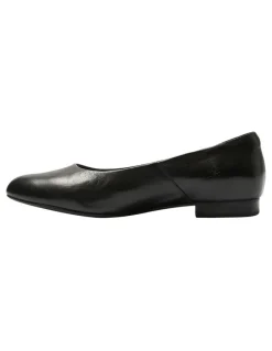 Wide Steps Dame Flat Shoes in Black Leather