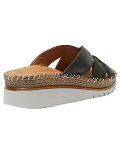 Wide Steps Hannah Sandals in Black Glove