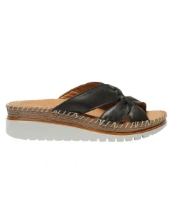 Wide Steps Hannah Sandals in Black Glove