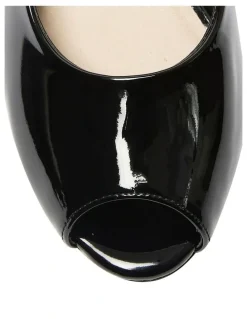 Wide Steps Hilary Heeled Shoes in Black Patent Leather