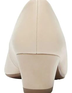 Wide Steps Hilary Heeled Shoes in Nude Leather