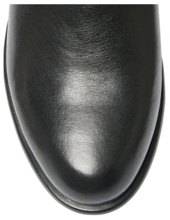Wide Steps Lance Boots in Black Leather