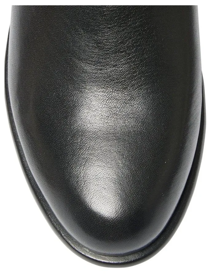 Wide Steps Lance Boots in Black Leather