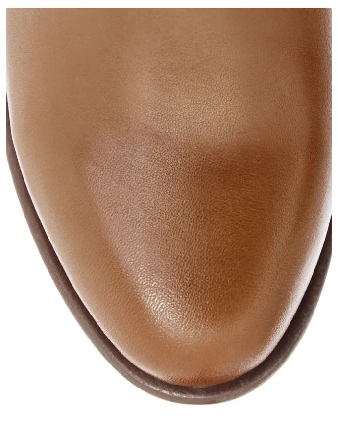 Wide Steps Lance Leather Boots in Mid Brown