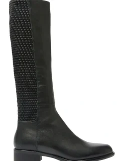 Wide Steps Langley Knee Boots in Black