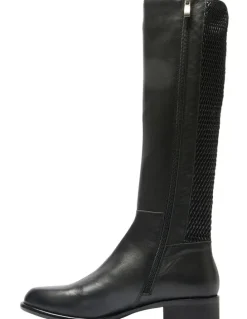 Wide Steps Langley Knee Boots in Black