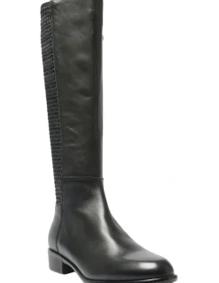 Wide Steps Langley Knee Boots in Black