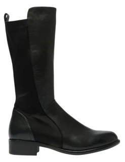 Wide Steps Leroy Knee High Boot in Black Glove