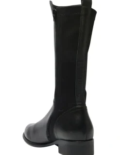 Wide Steps Leroy Knee High Boot in Black Glove
