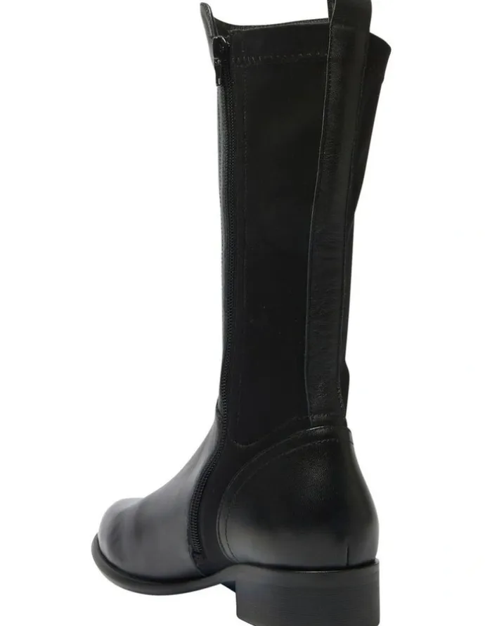 Wide Steps Leroy Knee High Boot in Black Glove