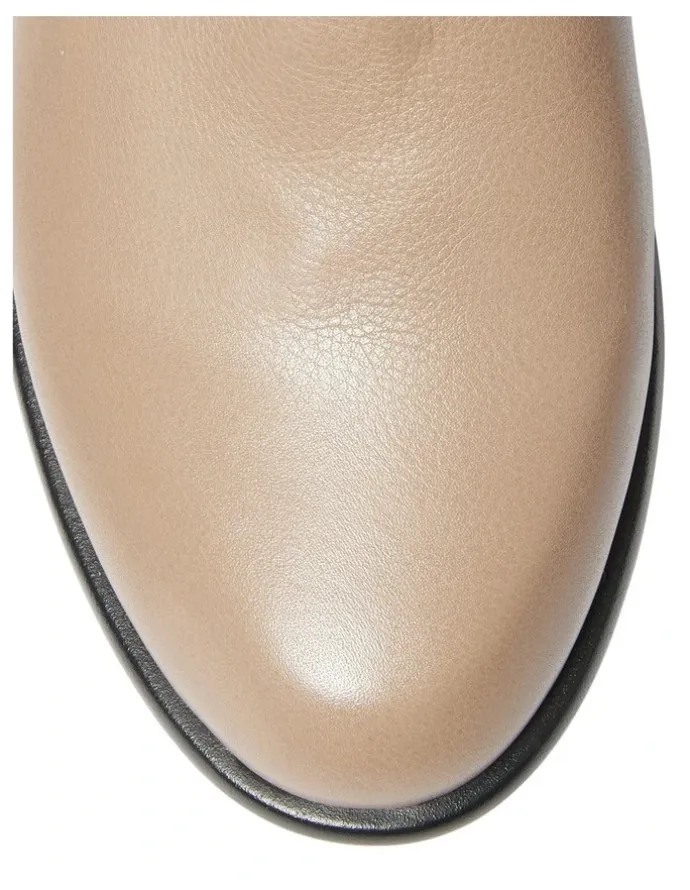 Wide Steps Lorenzo Boots in Taupe Leather