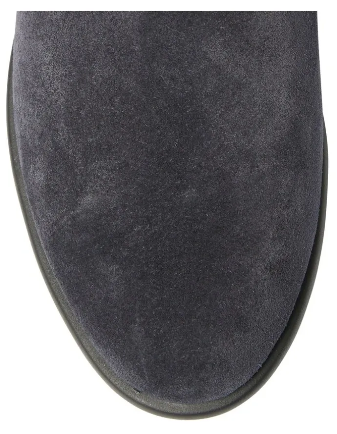 Wide Steps Lorenzo Boots in Navy Suede Leather