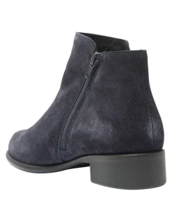Wide Steps Lorenzo Boots in Navy Suede Leather