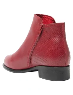 Wide Steps Lorenzo Boots in Red Leather