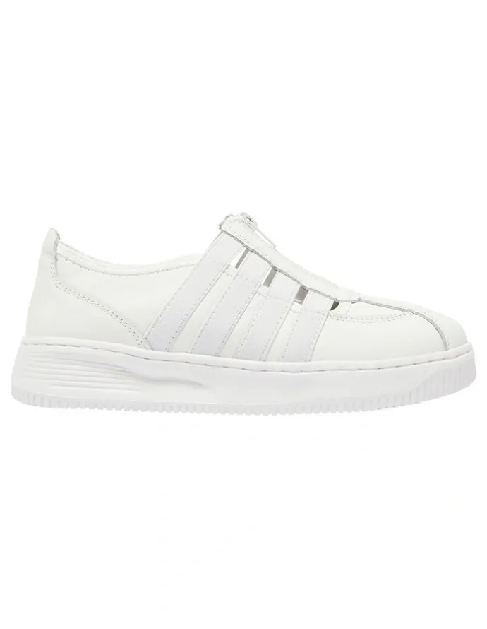 Wide Steps Newport Sneakers in White Leather