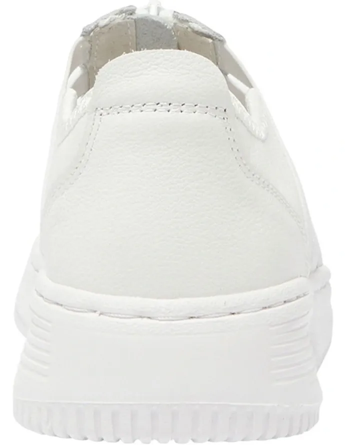 Wide Steps Newport Sneakers in White Leather